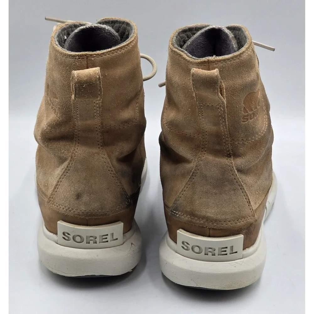 Sorel Women's 10 Explorer‎ II Joan Felt Waterproof Leather Suede Faux-fur Boots